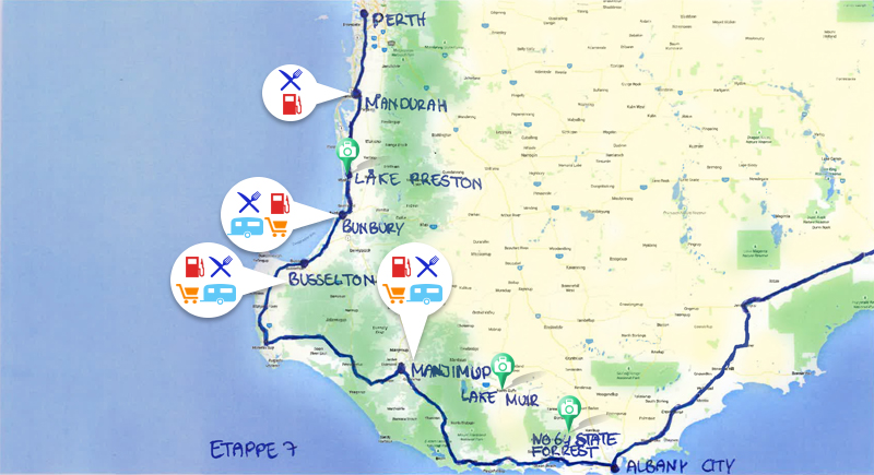 Campanda Karte Wohnmobil Tour  Details Etappe 7 Australien