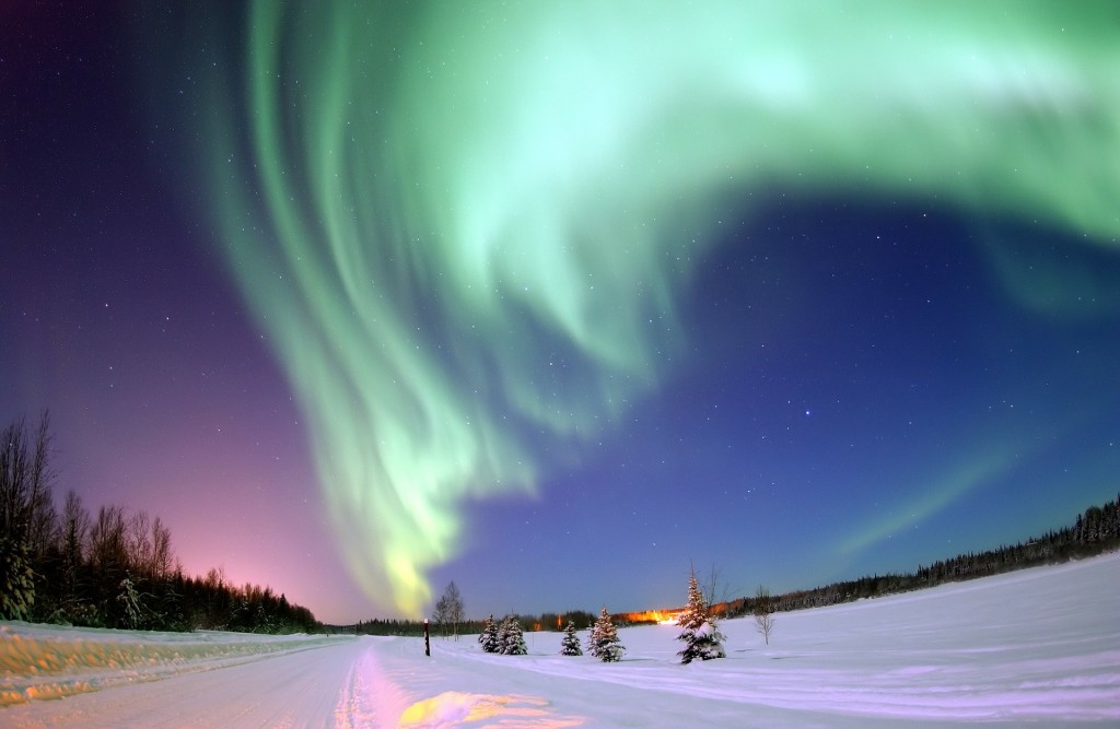 Nordlicht am Himmel in Schweden