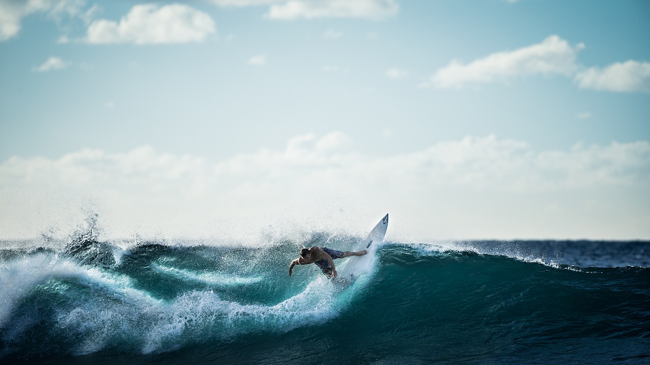 Surfer beim Wellenritt