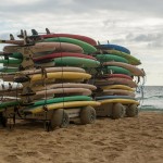 surfbretter am strand