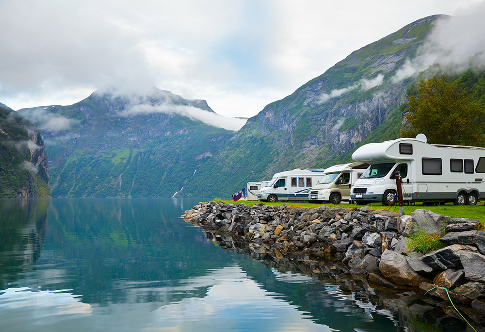 Wohnmobil Stellplatz Fjord Norwegen