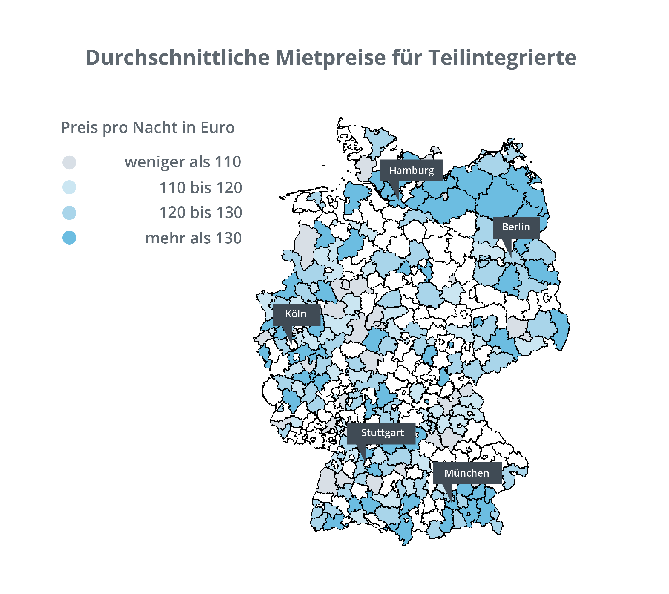 Abbildung 5.4: Karte - Mietpreise Teilintegrierte in Deutschland