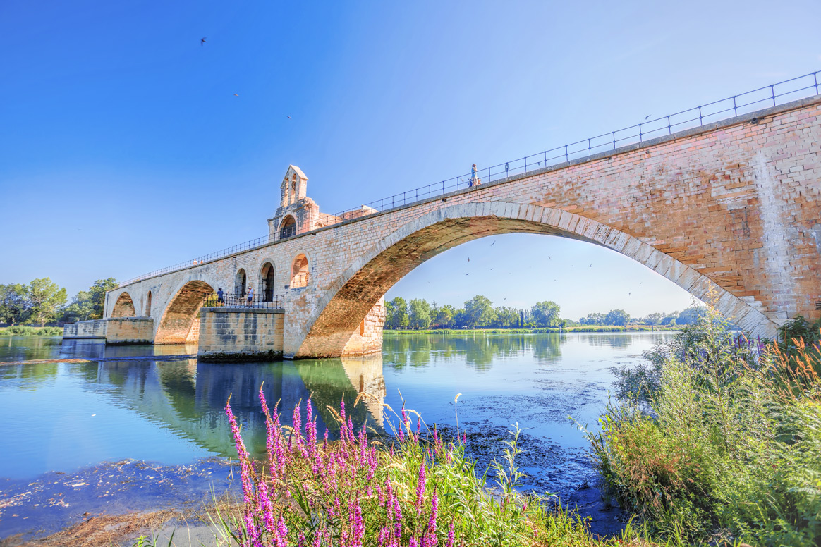 Die Brücke von Avignon, Pont Saint-Bénézet, in Frankreich.