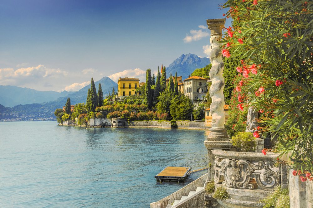 Häuser am Lago di Como in como, Italien.