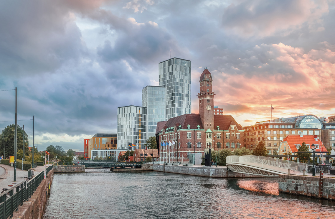 Panorma-Anblick von Malmö, in Schweden.