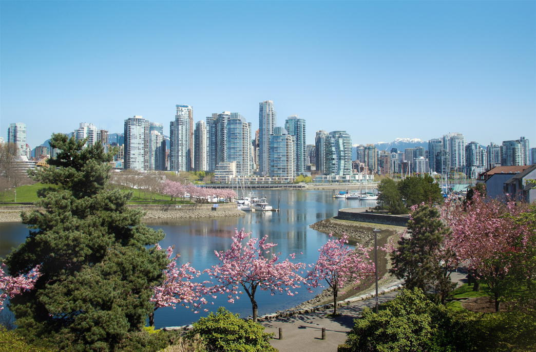 Die Skyline von Vancouver in Kanada.